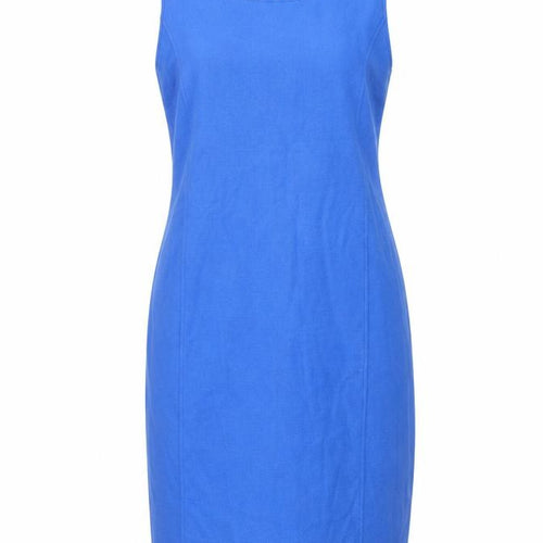Yessica Womens Blue Polyester Tank Dress Size 14 Round Neck Zip
