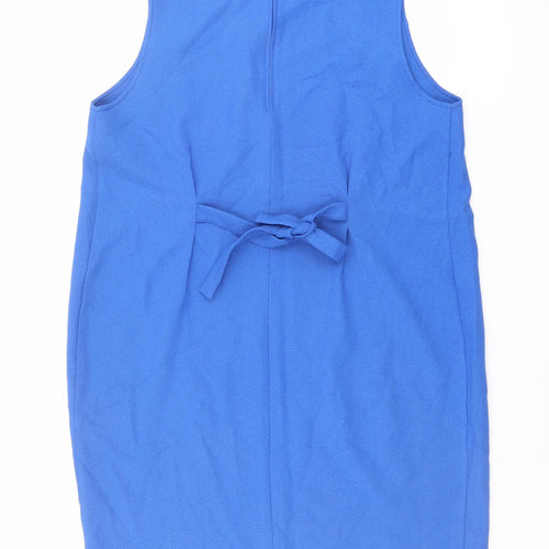 Yessica Womens Blue Polyester Tank Dress Size 14 Round Neck Zip