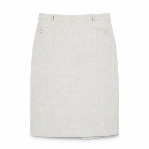 Bonmarché Womens Beige Polyester Straight & Pencil Skirt Size 22 Zip