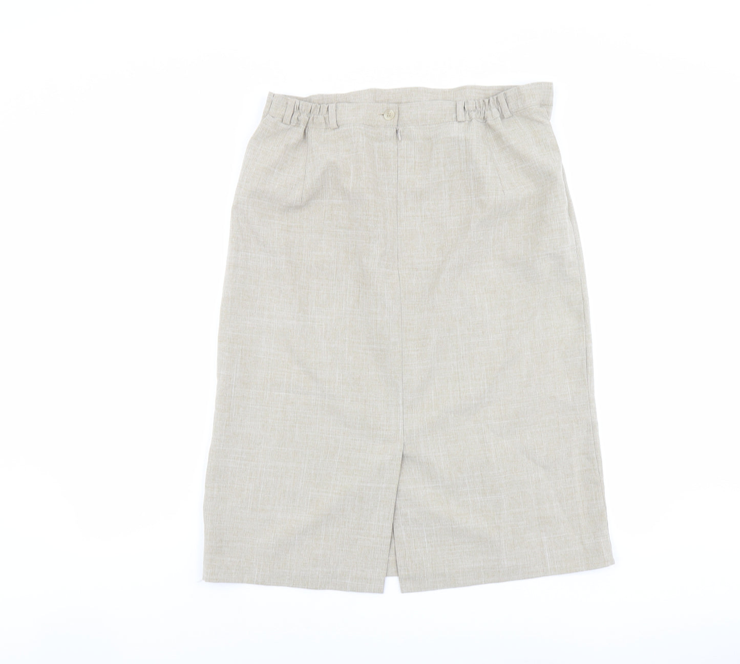 Bonmarché Womens Beige Polyester Straight & Pencil Skirt Size 22 Zip