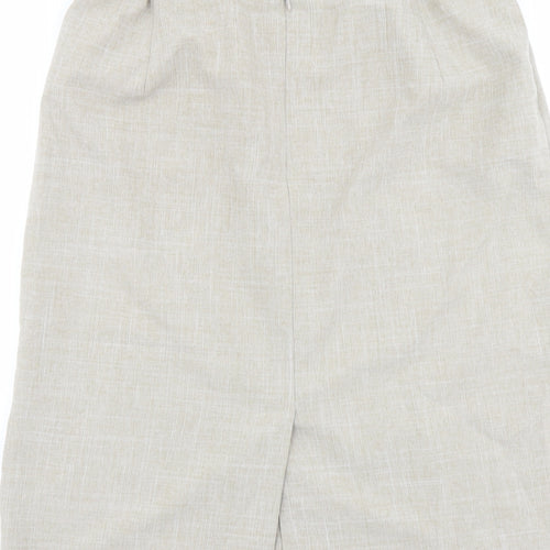 Bonmarché Womens Beige Polyester Straight & Pencil Skirt Size 22 Zip