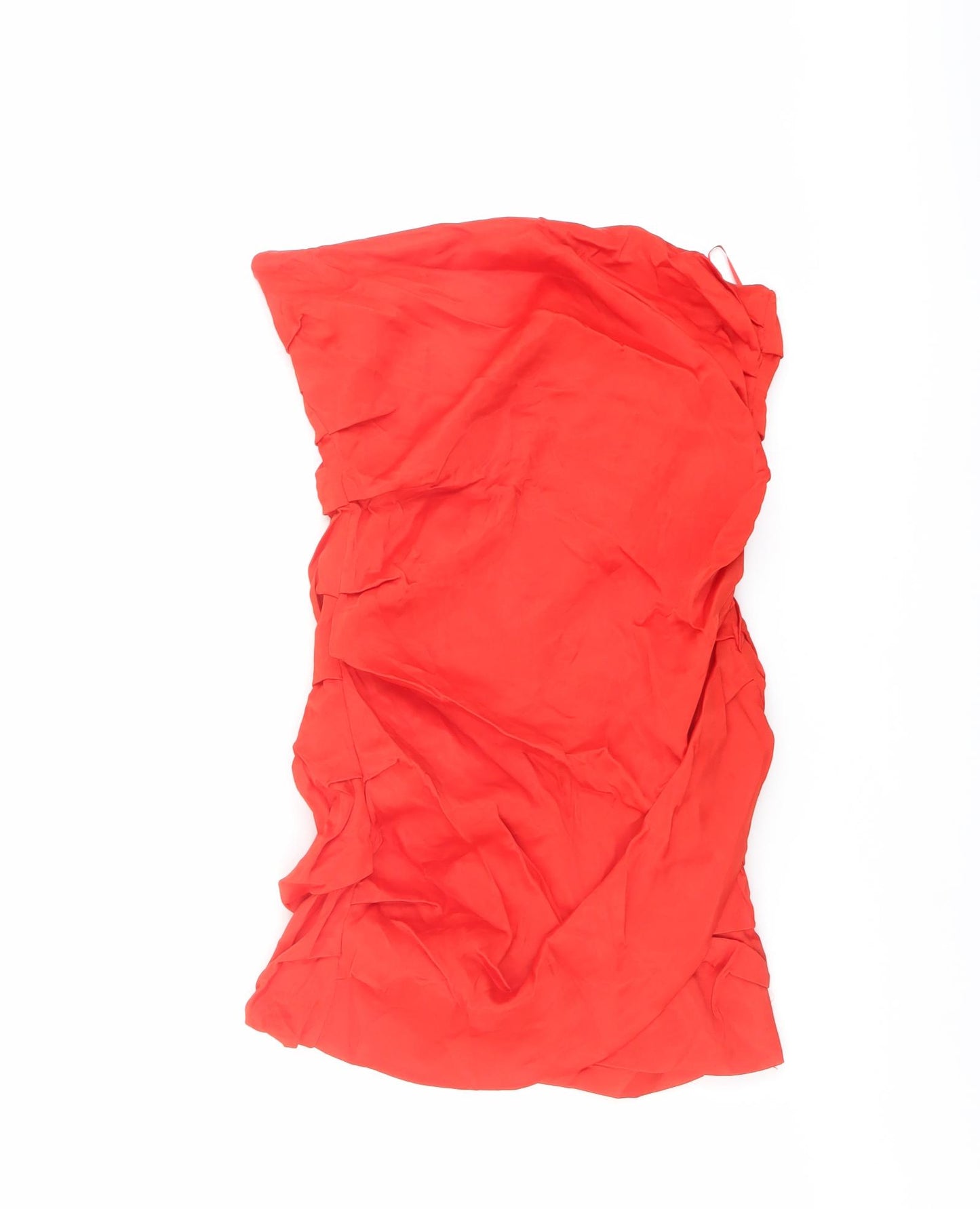 Zara Womens Red Polyester Mini Size M Off the Shoulder Zip