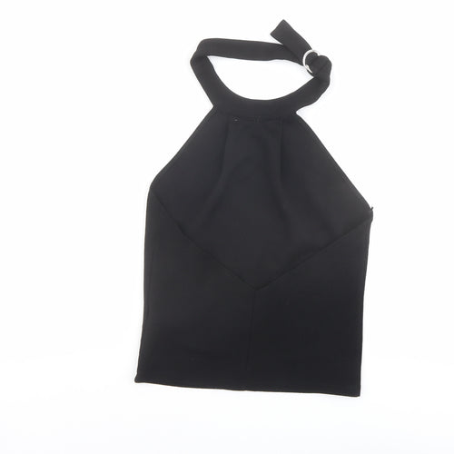 Zara Womens Black Polyester Basic Tank Size M Halter