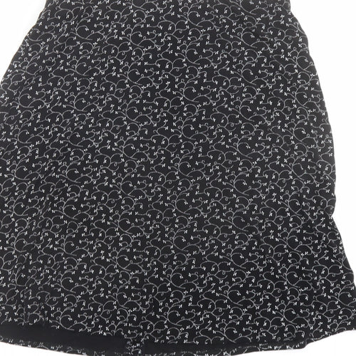 Briggs New York Womens Black Floral Nylon A-Line Skirt Size S