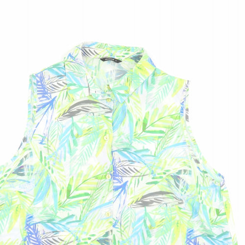 Roman Womens Multicoloured Geometric Polyester Basic Button-Up Size 18 Collared