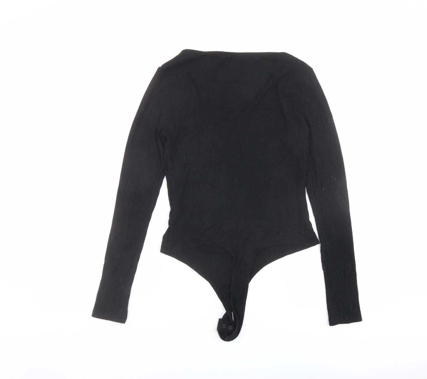 FW Bridge Womens Black Viscose Bodysuit One-Piece Size 12 Snap