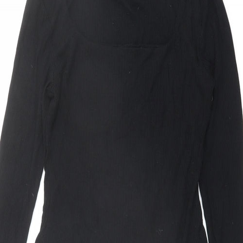FW Bridge Womens Black Viscose Bodysuit One-Piece Size 12 Snap