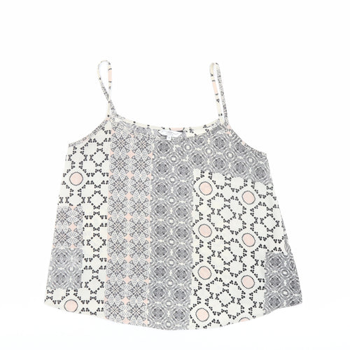 New Look Womens Multicoloured Geometric Polyester Camisole Tank Size 10 Scoop Neck