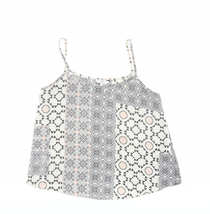 New Look Womens Multicoloured Geometric Polyester Camisole Tank Size 10 Scoop Neck