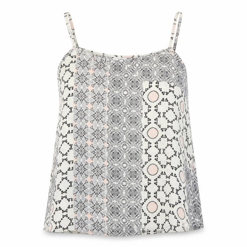 New Look Womens Multicoloured Geometric Polyester Camisole Tank Size 10 Scoop Neck