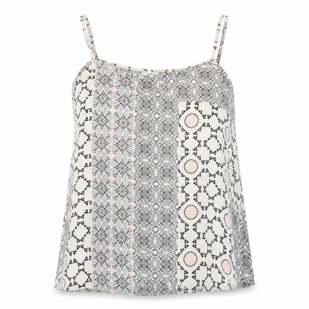 New Look Womens Multicoloured Geometric Polyester Camisole Tank Size 10 Scoop Neck