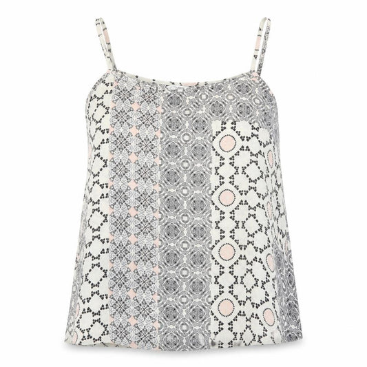 Front view of New Look women’s multicoloured geometric polyester camisole tank, size UK 10, scoop neck
