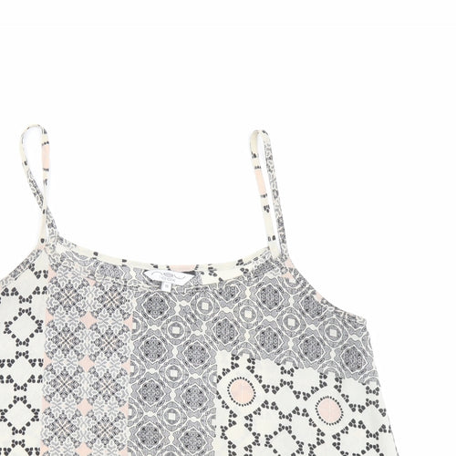 New Look Womens Multicoloured Geometric Polyester Camisole Tank Size 10 Scoop Neck