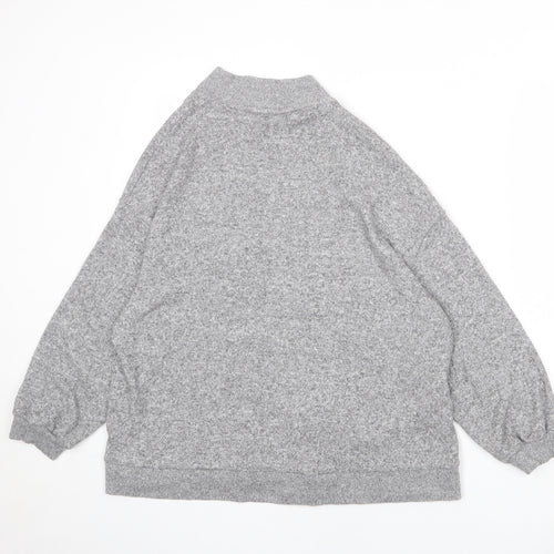 H&M Womens Grey V-Neck Polyester Cardigan Jumper Size XS