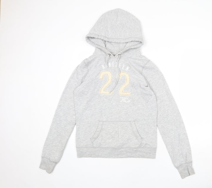 Hollister Girls Grey Polyester Pullover Hoodie Size L Pullover