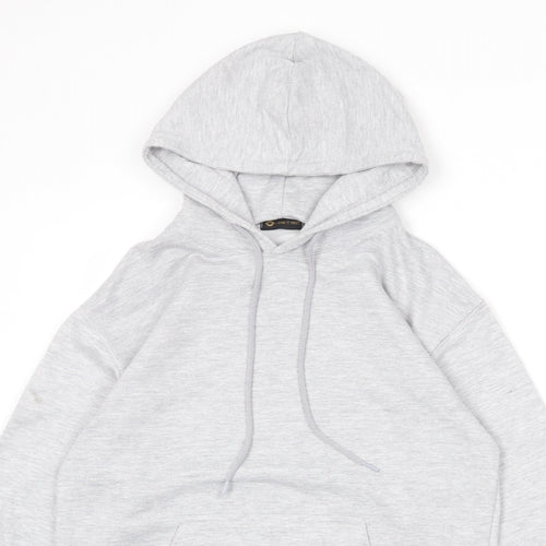 I SAW IT FIRST Womens Grey Cotton Pullover Hoodie Size S Pullover