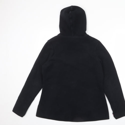 Marks and Spencer Womens Black Cotton Full Zip Hoodie Size 14 Zip