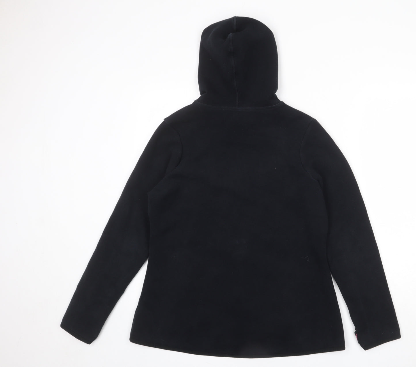 Marks and Spencer Womens Black Cotton Full Zip Hoodie Size 14 Zip