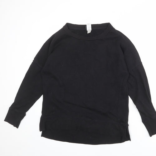 Reebok Womens Black Cotton Pullover Sweatshirt Size M Pullover