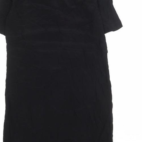 YAYA Womens Black Viscose A-Line Size 8 V-Neck Pullover