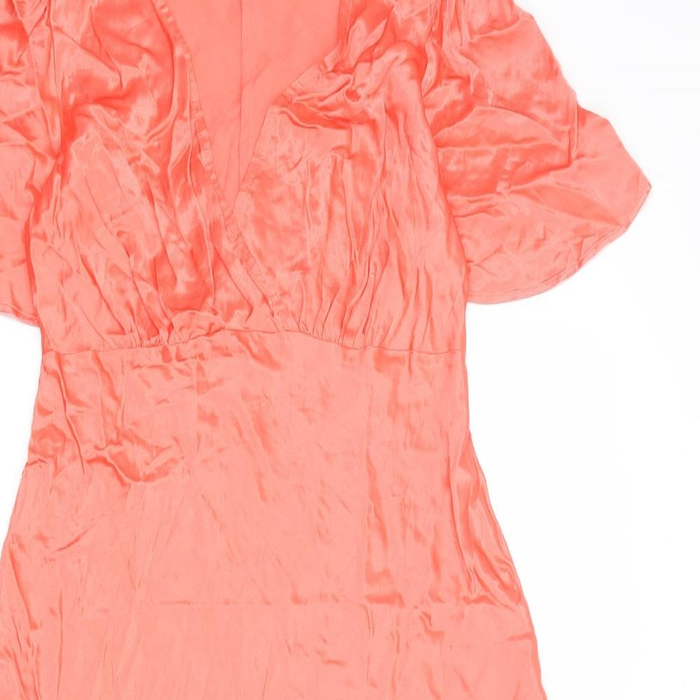 Marks and Spencer Womens Pink Viscose Maxi Size 12 V-Neck Pullover