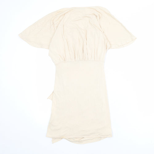 ASOS Womens Beige Viscose Mini Size 8 Cowl Neck Pullover