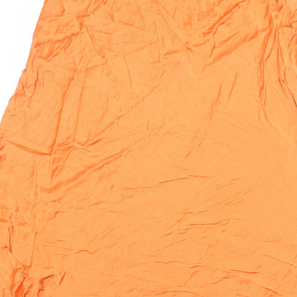Marks and Spencer Womens Orange Viscose A-Line Skirt Size 16