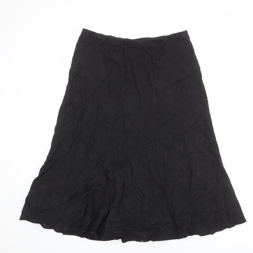 Marks and Spencer Womens Black Linen Swing Skirt Size 12