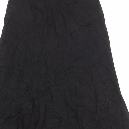 Marks and Spencer Womens Black Linen Swing Skirt Size 12