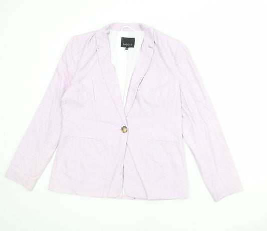 Basque Company Womens Purple Linen Jacket Blazer Size 12