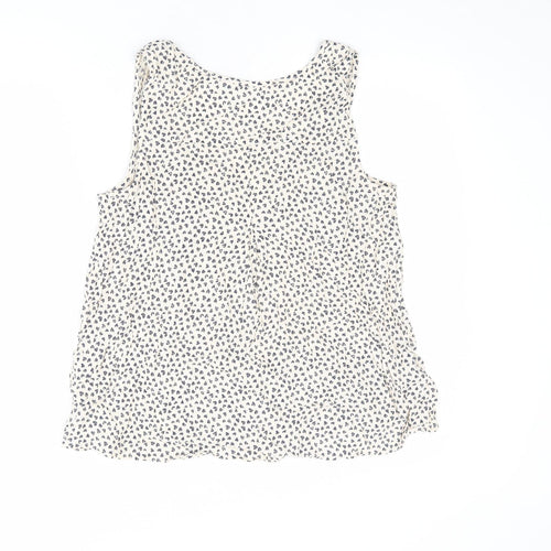John Lewis Womens Beige Geometric Viscose Basic Tank Size 14 V-Neck - Heart Pattern