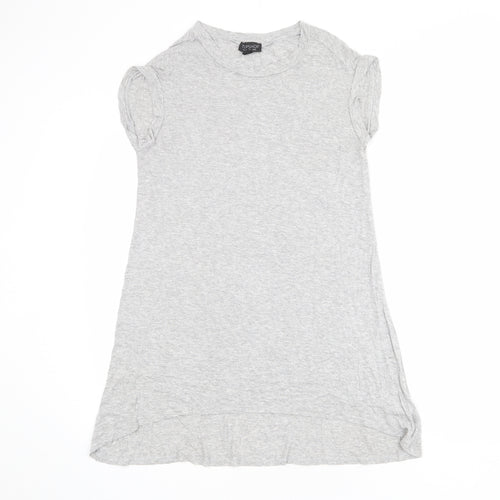 Topshop Womens Grey Viscose T-Shirt Dress Size 8 Crew Neck Pullover