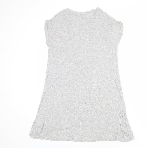 Topshop Womens Grey Viscose T-Shirt Dress Size 8 Crew Neck Pullover