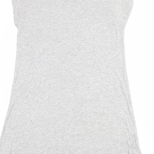 Topshop Womens Grey Viscose T-Shirt Dress Size 8 Crew Neck Pullover