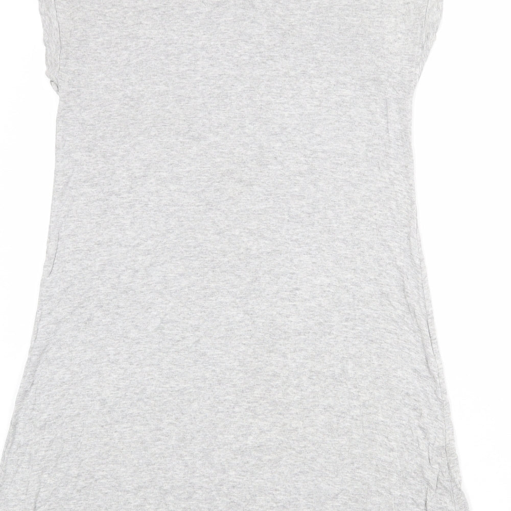 Topshop Womens Grey Viscose T-Shirt Dress Size 8 Crew Neck Pullover