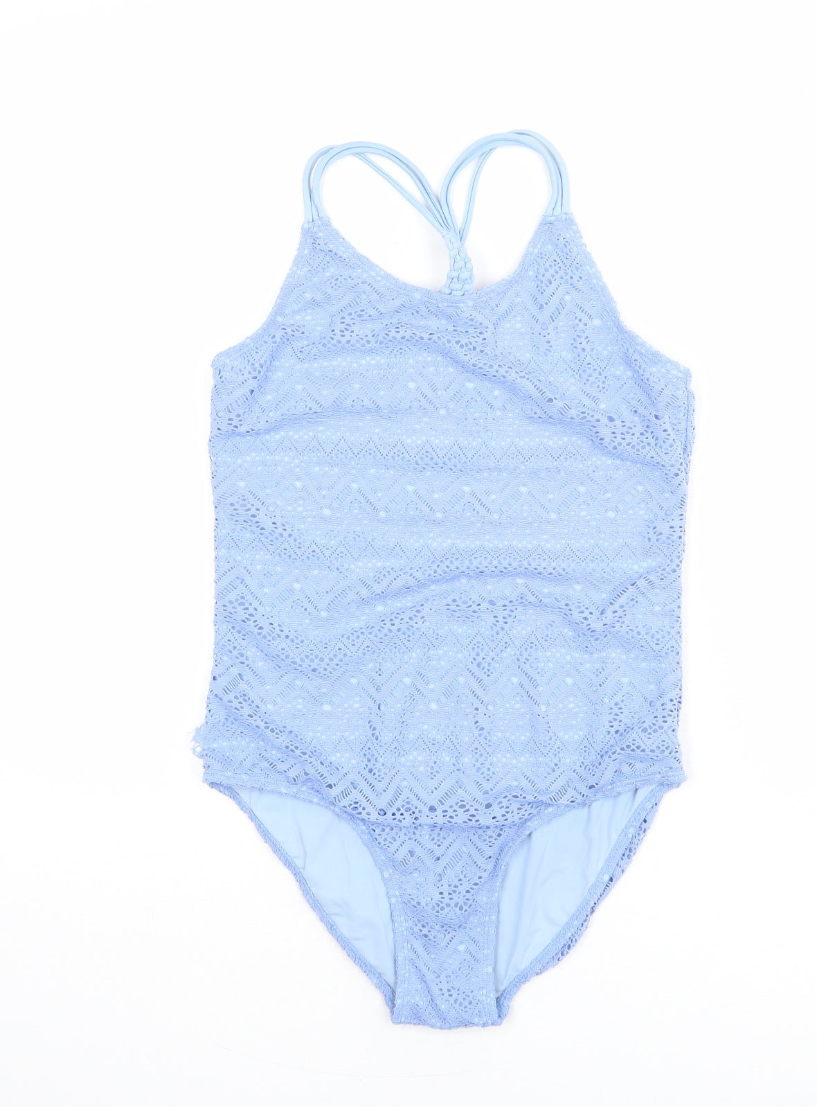 New Look Girls Blue Polyester Bodysuit One-Piece Size 12-13 Years Pullover - Swimsuit