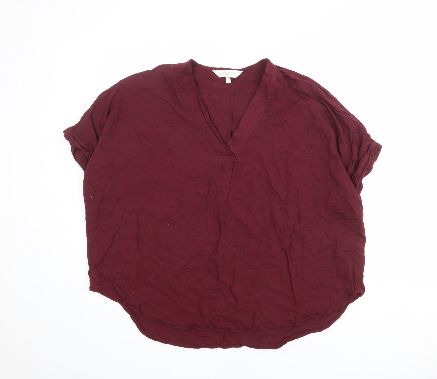 Apricot Womens Red Viscose Basic Blouse Size 16 V-Neck