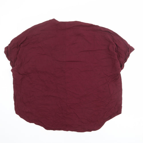 Apricot Womens Red Viscose Basic Blouse Size 16 V-Neck