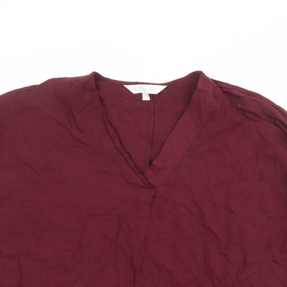 Apricot Womens Red Viscose Basic Blouse Size 16 V-Neck