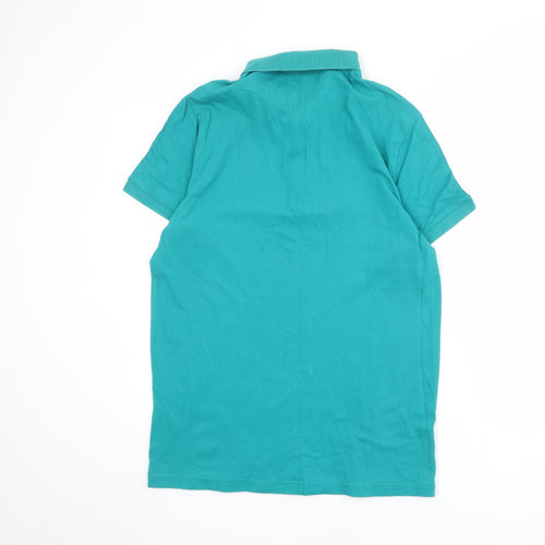 HUGO BOSS Mens Green Cotton Polo Size XL Collared Button