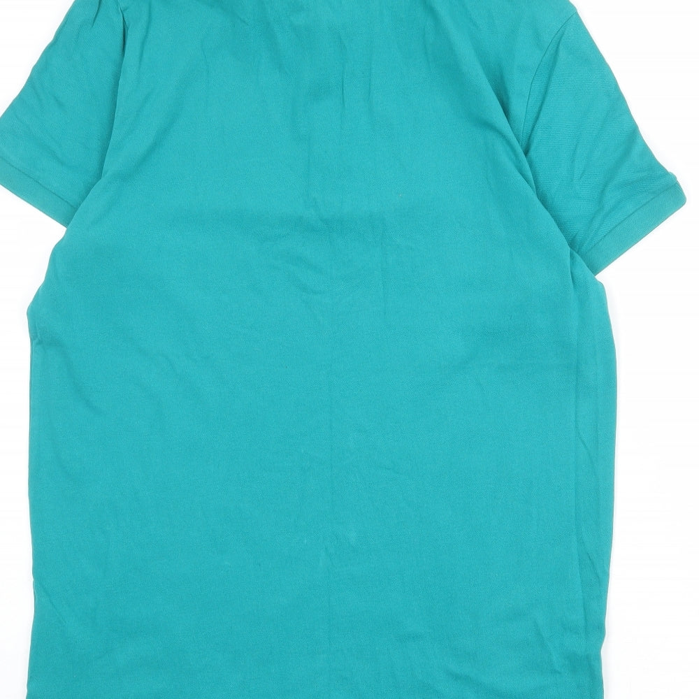 HUGO BOSS Mens Green Cotton Polo Size XL Collared Button