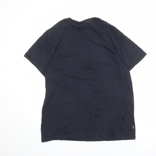 Superdry Mens Blue Cotton T-Shirt Size 2XL Crew Neck