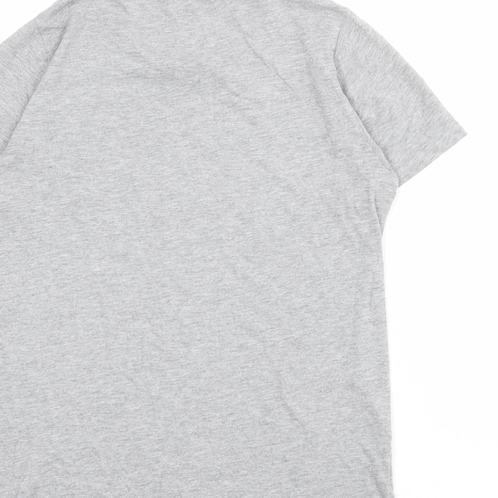 New Look Womens Grey Cotton Basic T-Shirt Size 10 Round Neck - Oui Cheri