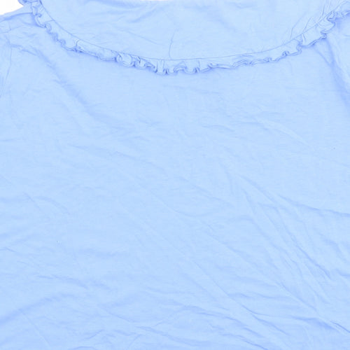 New Look Womens Blue 100% Cotton Basic T-Shirt Size 18 Collared