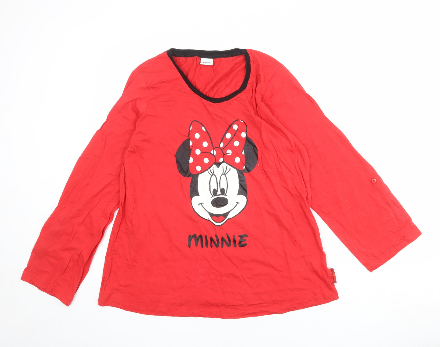 Disney Womens Red 100% Cotton Basic T-Shirt Size 18 Round Neck - Minnie Mouse