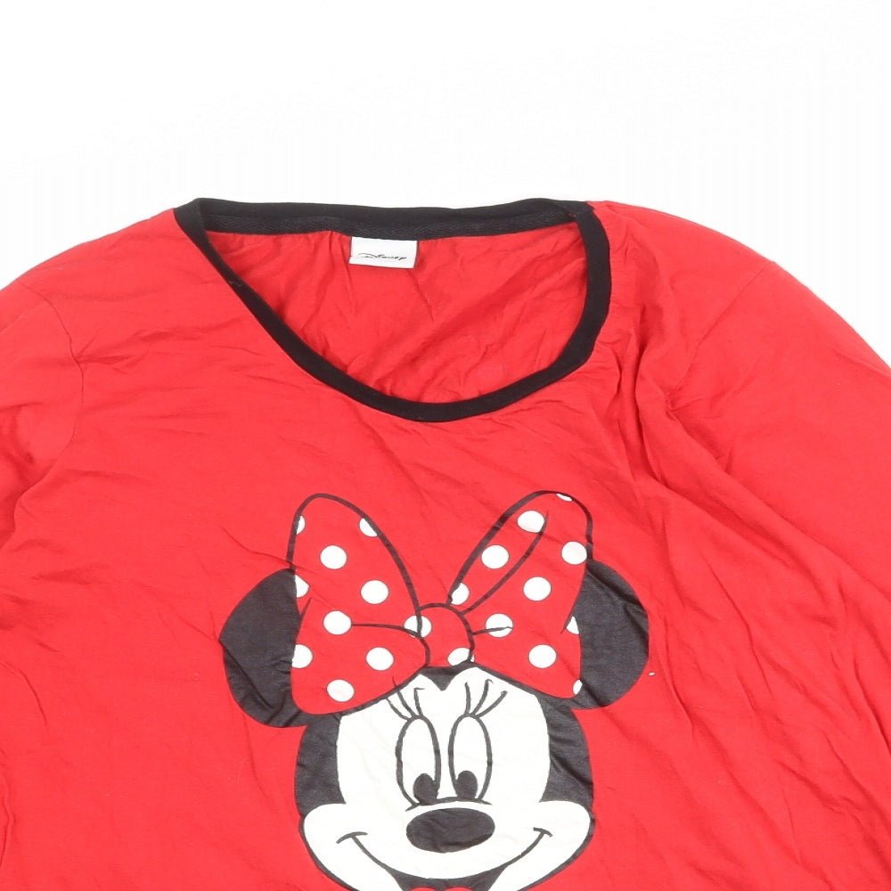 Disney Womens Red 100% Cotton Basic T-Shirt Size 18 Round Neck - Minnie Mouse