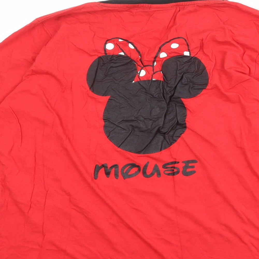 Disney Womens Red 100% Cotton Basic T-Shirt Size 18 Round Neck - Minnie Mouse
