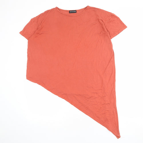 PRETTYLITTLETHING Womens Red Viscose Basic T-Shirt Size 8 Round Neck