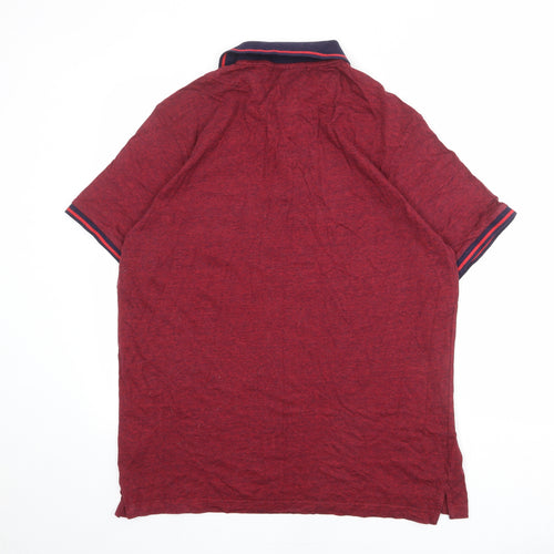 Pierre Cardin Mens Red 100% Cotton Polo Size XL Collared Button