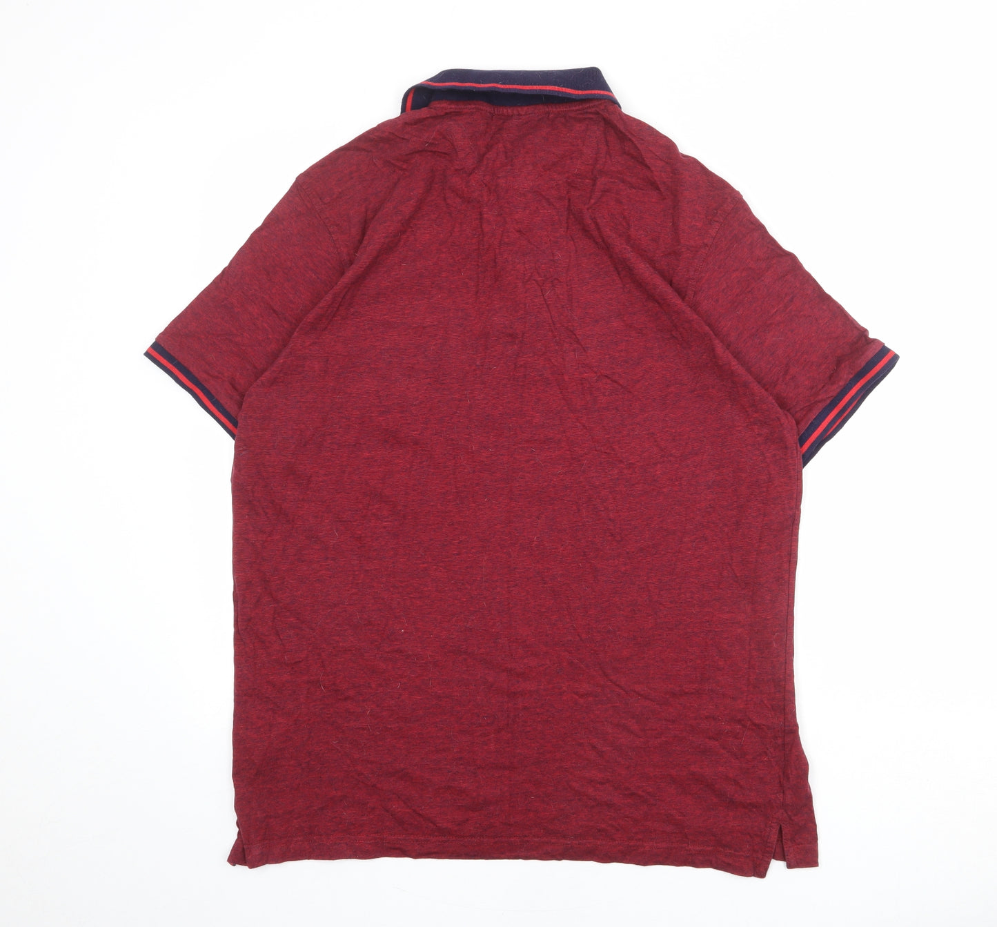 Pierre Cardin Mens Red 100% Cotton Polo Size XL Collared Button